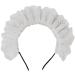 hgnxa Cosplay Maid Hair Hoop Women Elegant Pleated Lace Makeup Headbands for Girl Stage Halloween Performances Headpieces Cotton embroidery