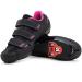 Tommaso Pista All Purpose Ready to Ride Indoor Cycling Shoes Women Bundle - Comfortable, Breathable Spin Shoes Women Indoor Cycling Cleats - Look Delta & SPD Compatible 8 Black/Pink-delta