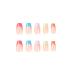 Mervf Medium French Tip Colorful Ballerina Acrylic Nails with Designs - 24pcs Glossy Press on Nails for Women 45-07 - Buy Online on GoSupps.com