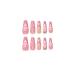 Justotry 24-Piece Diamante Coffin Nails Set - Snake & Pink Matte French Press-On Nails for Women - Ballerina Fake Fingernails - Buy Online on GoSupps.com