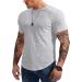 Pinkbomb Men's Muscle T-Shirts Fashion Tee Short Sleeve Athletic Workout Gym Slim Fit T Shirts for Men Light Grey Medium