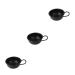 Minkissy 3st shaving shell with handle shaving bowl for beard hair removal bowl Shaving foam shell Snogi cup shell shaving shell made of metal shave shaving hairy hair 9.2*9.2cmx3pcs blackx3st