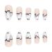Halloween Press on Nails - Medium Almond Ghost Design | Cute Glue-on Acrylic Nails for Women & Girls | 24Pcs Full Cover French Tips - Buy Online on GoSupps.com