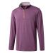 Quarter Zip Golf Pullover Men Dry Fit Long Sleeve Performance Wicking Mock Neck 1/4 zip Pullover Mens Sweatshirt Dark Purple Melange 3X-Large