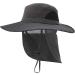 Sun Hats for Men Women Fishing Hat with Neck Flap UPF 50+ Breathable Waterproof Wide Brim Cap Dark Gray B