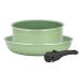 3PCS Frying Pan Set with Detachable Handle Space Saving Cookware Frying Pan Sauce Pan Non-Stick Oven Safe Up Dishwasher Safe Non Stick Frying Pan with Removable Handle