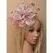 Pink Chiffon fabric flower & feathers fascinator on aliceband Wedding Races