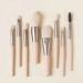 Travel Makeup Brush Set - 8PCS Mini Premium Synthetic Fiber | Foundation Blush Concealer Eyebrows Eye Shadow Lip Brush | Beige Pink with Storage Bag - Shop Internationally - Buy Online on GoSupps.com
