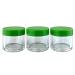 Beauticom 12 Pack 1 oz Acrylic Round Clear Jars with Flat Top Lids for Creams Lotions Makeup & More - Green - Buy Online on GoSupps.com