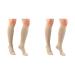Truform Compression Socks 15-20 mmHg Women's Dress Socks Knee High Over Calf Length Tan Rib Knit Small (Pack of 2)