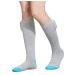 GXLONG USB Smart Charging Heating Knee High Socks, Women Men Hiking Heated Socks, Massage Warm Winter Stretch Cotton Socks One Size Blue