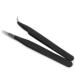 Rolabling 2pcs Elbow & Straight Black Nail Tweezers Rhinestone Picker Manicure Nail Art Tool (Set-1)