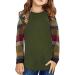 WHVFSSG Teen Girls Striped Long Sleeve T-Shirt Casual Loose Crewneck Pullover Sweatshirt Tunic Blouse Fall Clothes Green-a 10-11 Years