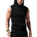 Babioboa Men's Workout Hooded Tank Tops Sleeveless Gym Hoodies Bodybuilding Muscle Cut Off T-Shirts Black Medium