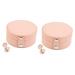 Zerodeko 2pcs Portable Jewelry Box Mens Earring Men Earring Small Earrings Container Girl Jewelry Earring Case Hoop Earrings for Girls Small Containers Watch Box Leather Travel Vintage 10X10X5CMx2pcs Pinkx2pcs