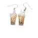1 Pair Milk Tea Cup Earrings Jewelry for Girls Funny Earrings Girl Earrings Cleaner Modeling Miss 4.1x1.2cm As Shown