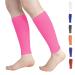 Novetec Calf Compression Sleeves for Men & Women (20-30mmhg) - Leg Compression Sleeve for Running Cycling Shin Splints Support Relieve Legs Pain Travel (One Pair)(Pink S) S Pink