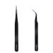 Nail Art Tweezers Nail Sticker Tweezer Eyelash Extension Tweezers for Ingrown Hair Removal & Eyebrows Splinter and Blackhead Nail Foil Tweezers Nail Decor Tweezers Black Rhinestone PIckers