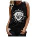Vintage Tees for Women with Sayings Funny Graphic Tank Tops Let's Rock Summer Sleeveless T-Shirt Blouses Black XX-Large