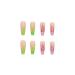 BABALAL Long Pink Green Flame Press on Nails with Nail Glue - 24pcs Ballerina Acrylic False Nails for Women and Girls - Buy Online on GoSupps.com