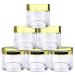Buy Beauticom 30g Double Wall Clear Plastic Leak Proof Jars - 12 Metallic Gold Jars for Creams Lotions Makeup & More | International Shipping Available - Buy Online on GoSupps.com
