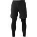 OEBLD Men's 2-in-1 Compression Running Workout Pants with Towel Loop - Large Black - Buy Online on GoSupps.com