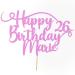 Cakeshop personalized Happy Birthday glitter cake decoration adapted color every name & every old cake decoration for birthday party (babyosa)
