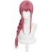 Long Pink Red Cosplay Wig Red Braid Wig with Bangs & Wig Cap Anime Red Wig Synthetic Hair for Women Girls Halloween Costume Party Makima - Buy Online on GoSupps.com