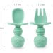 Pandaear Silicone Baby Learning Spoon Set - 4-Part Cutlery for Baby-Led Weaning | Safe & Soft Baby Cutlery for 3 Months+ | Best International Shipping - Buy Online on GoSupps.com