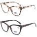Cat Eye Reading Glasses for Women - 2 Pairs with Blue Light Blocking | Fashionable Milky Black & Brown Tortoise +1.25 X - Buy Online on GoSupps.com