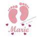 Appliqu thermocollant pr nom petits pieds c urs personnalis velours pr nom patch