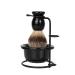 HRTC men's razor brush foam shell hairdressing salon facial bar cleaning razor brush set cording razor holder simply 11x13cm black