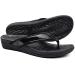 Orkii Womens Plantar Fasciitis Feet Sandals Best Orthotic Flip Flops With Arch Support Comfortable Walking Sandals 8 W8-pu-black