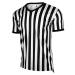 FitsT4 Men's Official Black & White Stripe Referee Shirt Zipper Collared V-Neck Short Sleeve Umpire Jersey Costume Pro Ref Uniform for Soccer Basketball Football Black/White Stripe-V Neck X-Large