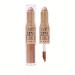 2 In 1 Concealer Stick Highlight Contour Stick Highlighter + Highlighter Strip Cruelty Free Makeup Dual-Ended Full Coverage Waterproof Multi-Use Concealer (#1)