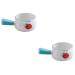 Milisten 2pcs Condiment Bowls Coffe Creamer Coffee Creamer Pourer Appetizer Storage Butter Warmer Saucepan Sauce Plate Gravy Jug Sweet Sour Sauce Food Dispensers Dishes Mini Heater Ceramics 9.5 6cmx2pcs Sky-bluex2pcs