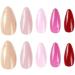 Justotry 24 Pcs Solid Oval Short False Nails - Multiple Pink Colors French Press on Nails with Nail Glue - Almond Medium Stick on Nails for Women - Nail Art Pink & Solid - Buy Online on GoSupps.com