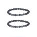 2Pcs Anti-Swelling Black Obsidian Anklet for Men Women,Lymphatic Drainage Magnetic Therapy Hematite Anklet Bracelet,Anti-Anxiety Adjustable Beads Bracelet E:Fossils