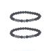 2Pcs Anti-Swelling Black Obsidian Anklet for Men Women,Lymphatic Drainage Magnetic Therapy Hematite Anklet Bracelet,Anti-Anxiety Adjustable Beads Bracelet E:Fossils