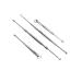 DOITOOL Earwax Removal Tool 1 Set 4pcs Titanium Alloy Double- Headed Earscoop Ear Scoop Pick Up Ear Tools Earpick Ear Cleaning Tool Ear Care Supplies (Random Style Silver)