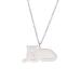 TEAMER Stainless Steel Dog Cat Horse Fox Pet Animal Pendant Cute Necklace Chain Jewelry for Women Lying Cat - Silver