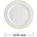 M Honor 60 Piece Gold Rimmed Round Plastic Reusable Plates for Weddings Parties and Dinners | 10.25 Inch Diameter - Buy Online on GoSupps.com