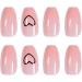 JUSTOTRY 24 Pcs Heart Pink Nude Press on Nails for Women - Funky Ballerina Stick on Acrylic Coffin False Nails with Glue for Nail Art - Buy Online on GoSupps.com