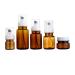 Minkissy 5 piece of emptiness Refillable amber -colored plastic pump bottle glasses SET donor bottle for lottery cream essential oil soap trip Small container