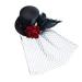 Black Veil Top Hat Hair Clip - Masquerade Halloween Accessory - Buy Online on GoSupps.com