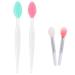 Silicone Lip Brush Set, 2pcs Silicone Exfoliating Lip Brush Double-sided Lip Scrubber & 2pcs Silicone Lip Balm Brush Makeup Brush Applicator Tools