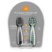 NumNum Pre-Spoon GOOtensils Set | Baby Spoon (Stage 1 + Stage 2) | BPA Free Self Feeding Toddler Utensils | Kids Ages 6 Months+ | Storm Gray/Glacier Green - Buy Online on GoSupps.com
