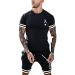 TZIISOA Mens Personality Sport Set Summer Outfit 2 Piece Set Short Sleeve T Shirts and Shorts Stylish Casual Sweatsuit Set X-Large Black