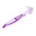 Smalibal Premium Denture Cleaning Brush Set with Multi-Layered Bristles & Ergonomic Rubber Handle, Portable Denture Double Sided Brush for False Teeth Cleaning Purple