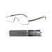 Koosufa semi -frame reading glasses anti -blue light men ultra light tr90 metal frame reading aid.